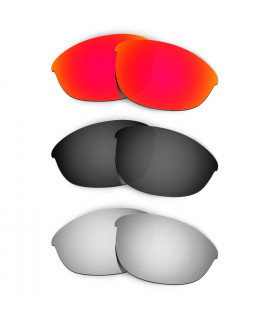 Hkuco Mens Replacement Lenses For Oakley Half Jacket Red/Black/Titanium Sunglasses